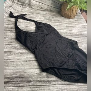 One piece halter bathing suit